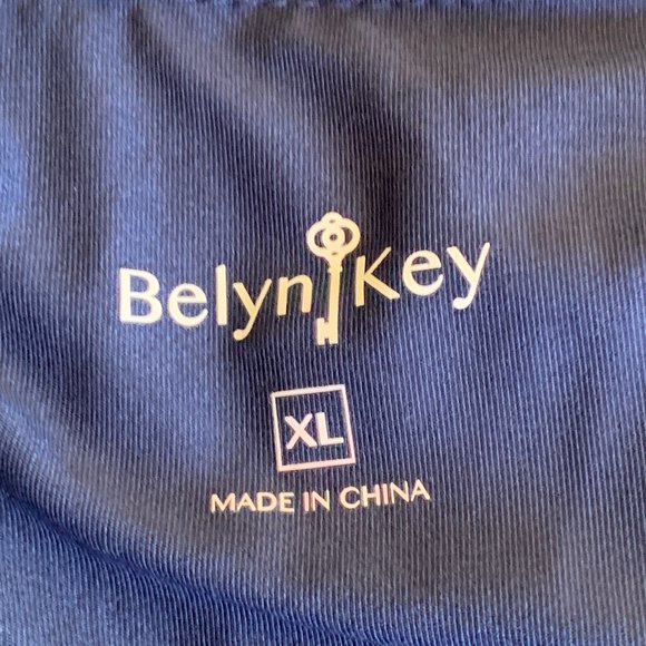 NWT BELYN KEY Skirt Size XL Ink Blue Oxford Tennis Golf Skort Pull-On Style - Picture 6 of 7